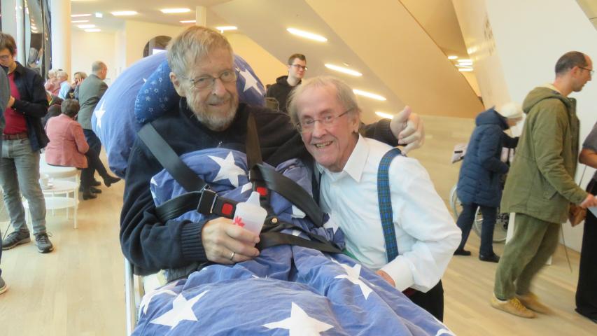 Kay N. und Bob Ross, Leiter des Ensembles &quot;Blechschaden&quot;